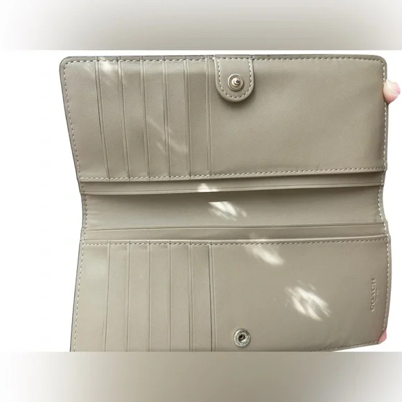 Coach Slim Wallet w/ Shooting Stars Print CF330 (Chalk/Gold/ Multicolor) - Picture 7 of 7